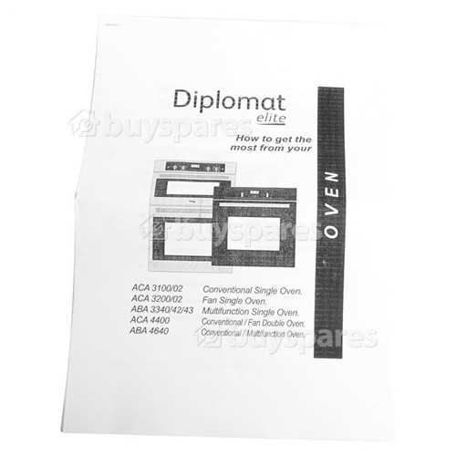 diplomat oven manual instructions