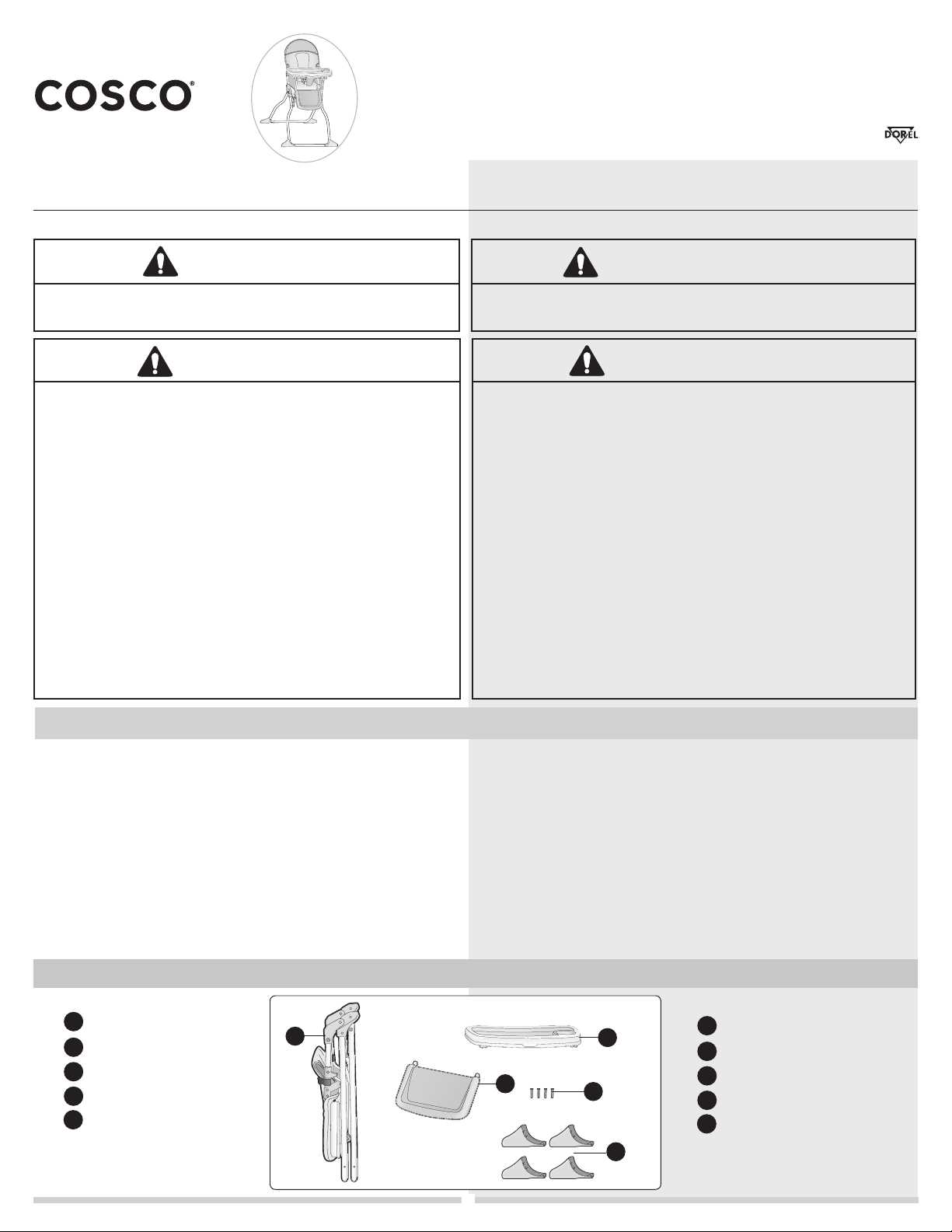 cosco high chair instruction manual