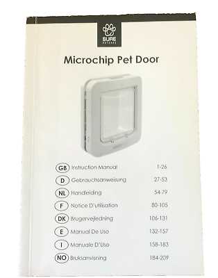 sureflap pet door instruction manual