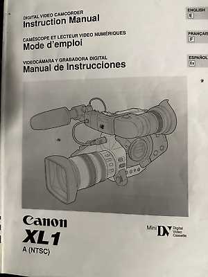 canon xl1 instruction manual