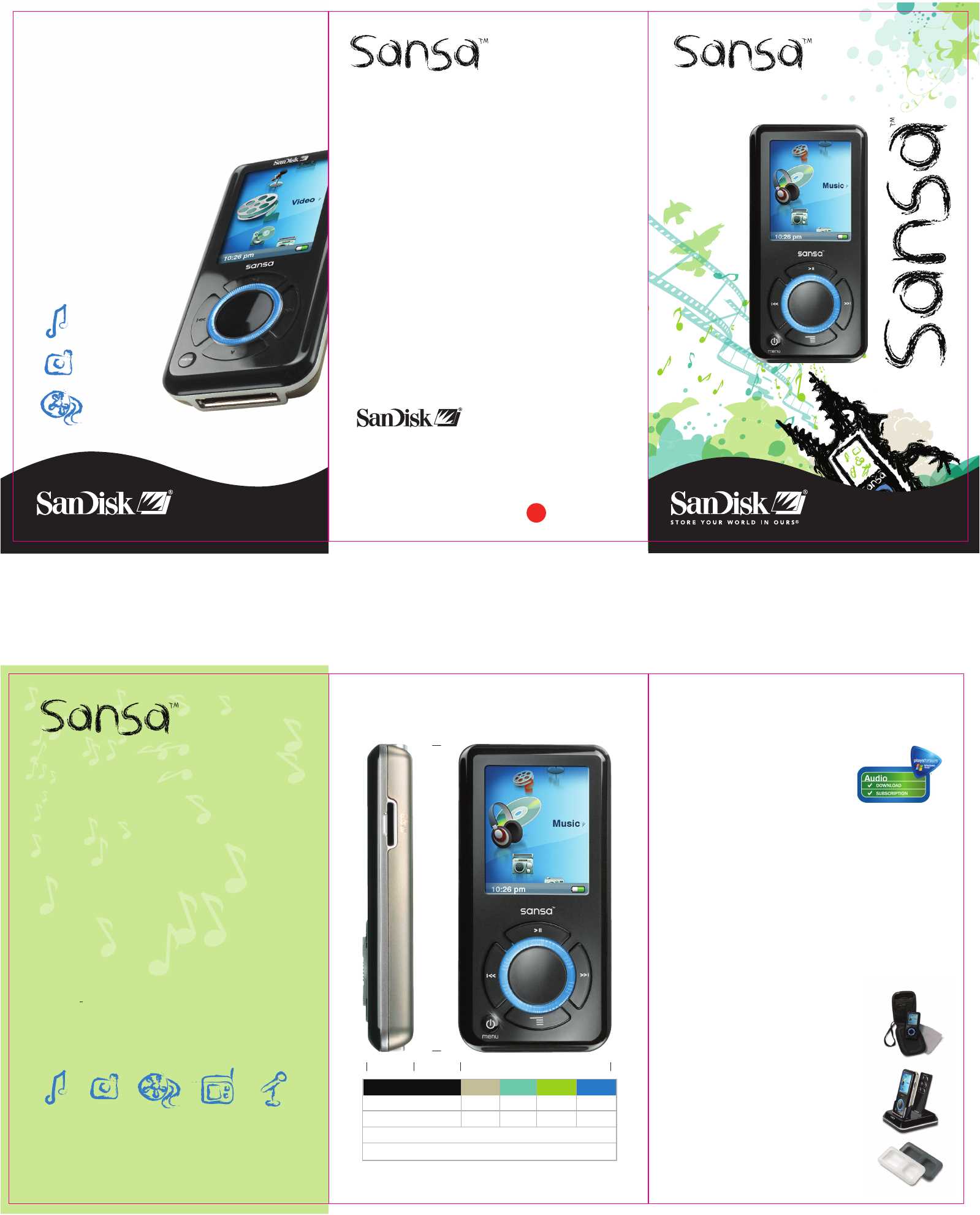 sandisk mp3 player instruction manual