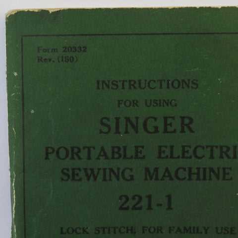 instruction manual for singer featherweight sewing machine