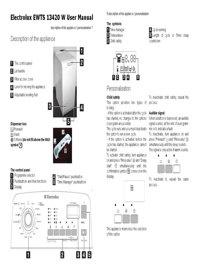 electrolux washing machine instruction manual