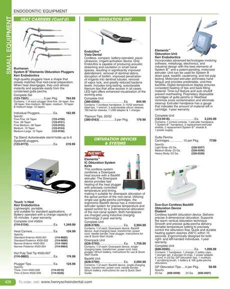 elements obturation unit instruction manual