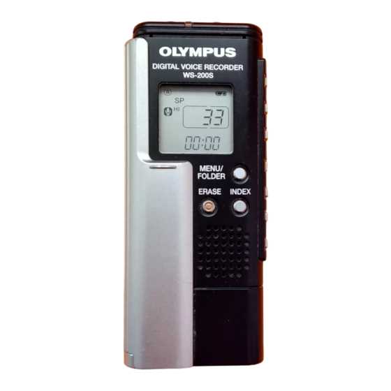 olympus digital voice recorder ws 100 instruction manual