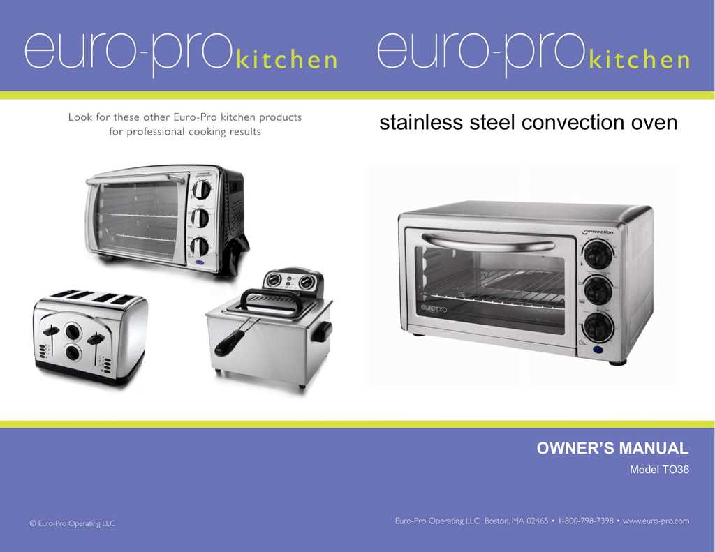 euro pro x toaster oven instruction manual