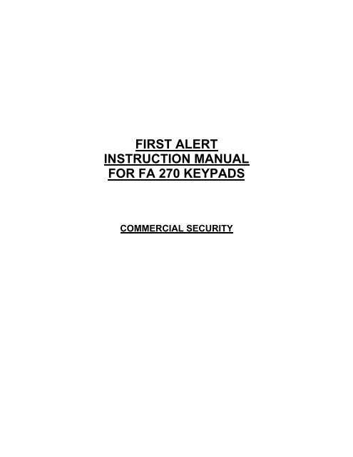 first alert instruction manual