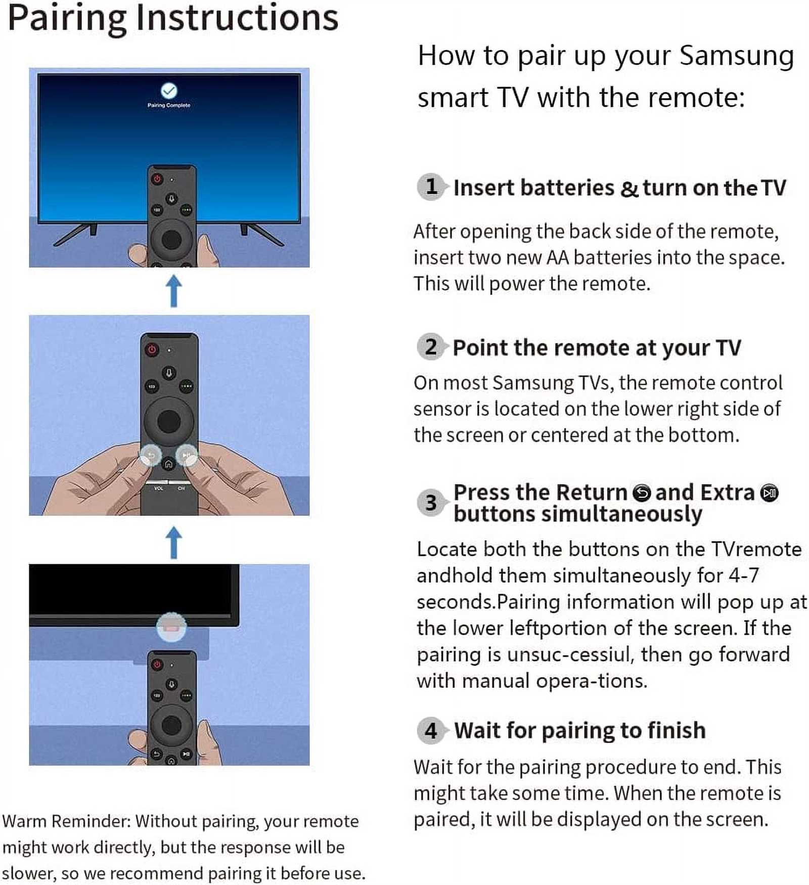 instruction samsung tv remote manual