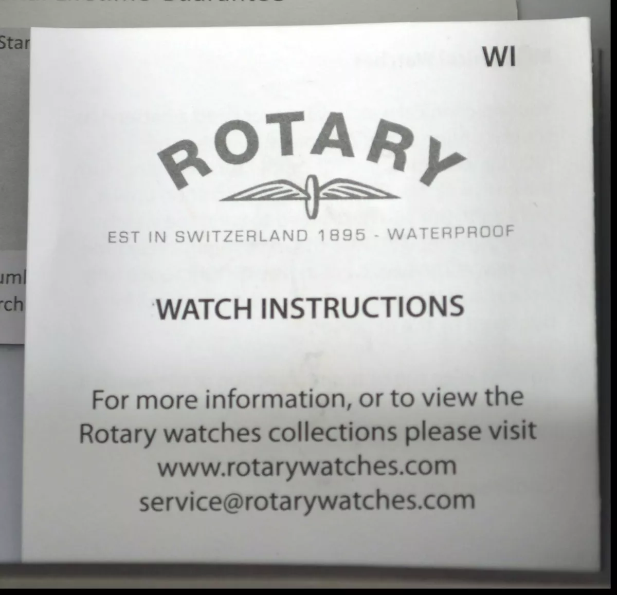 rotary watch instruction manuals