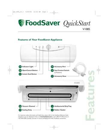 foodsaver v3485 instruction manual