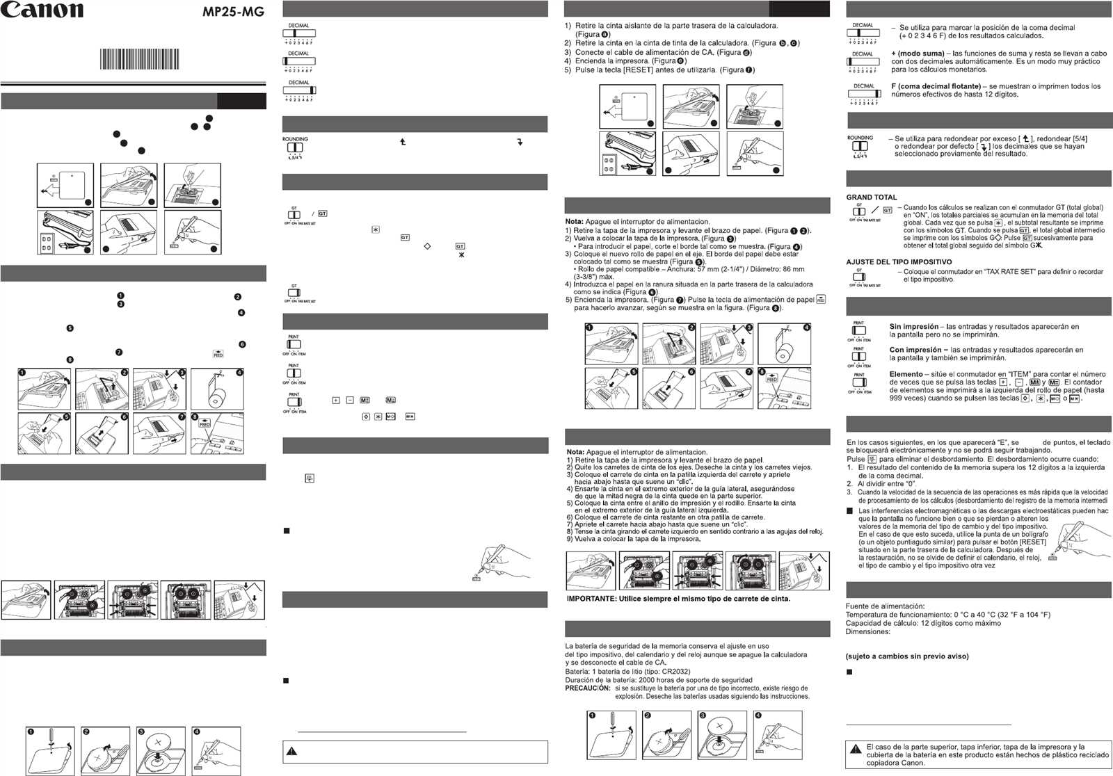 canon p23 dhv g instruction manual