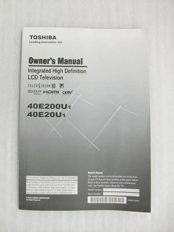 instruction manual for toshiba tv