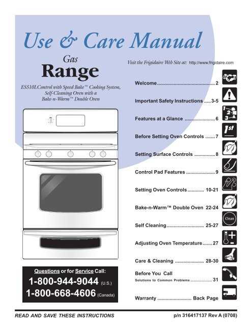 frigidaire stove self cleaning instructions manual