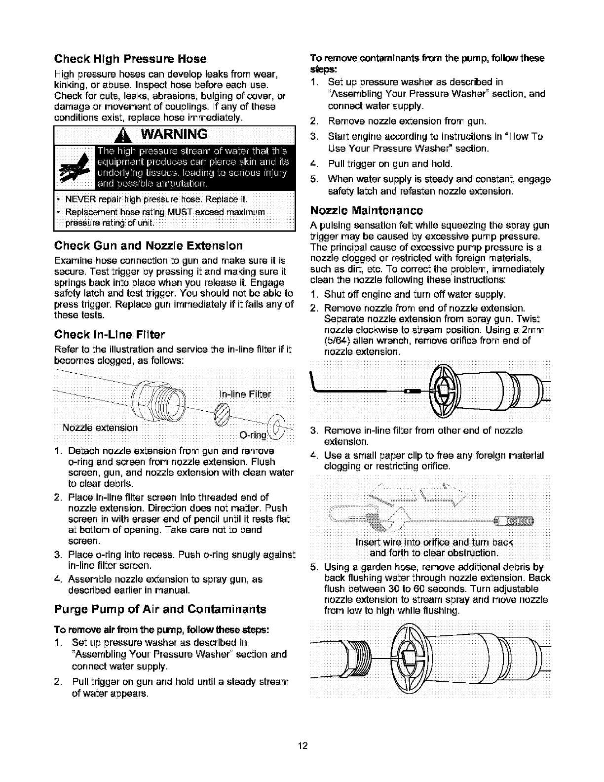 craftsman pressure washer instruction manual