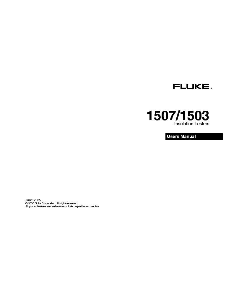 fluke 1507 instruction manual