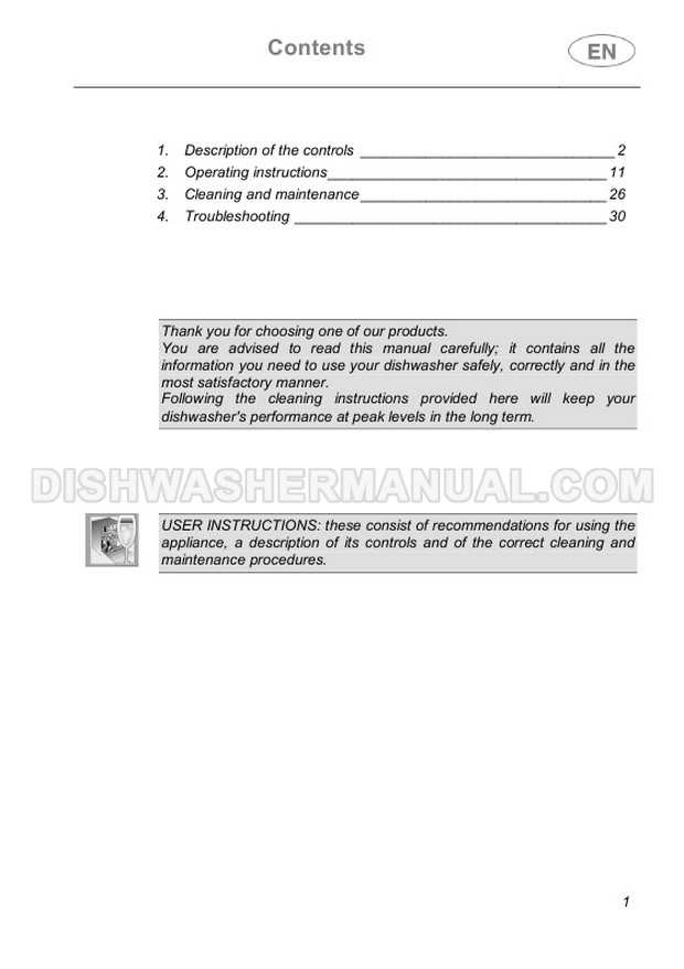 smeg dishwasher instruction manual