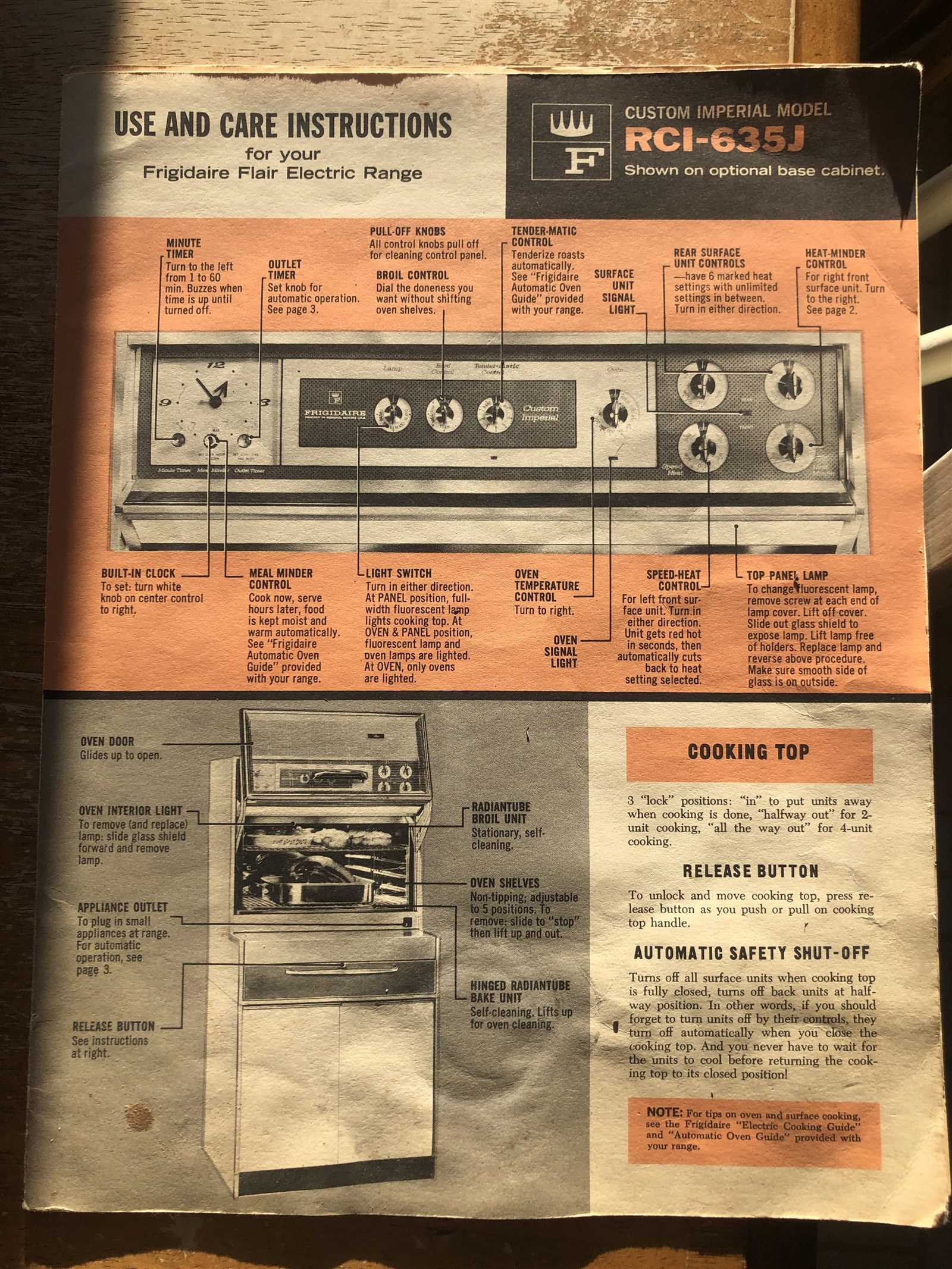 frigidaire oven instruction manual