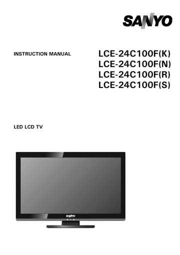 sanyo tv instruction manual