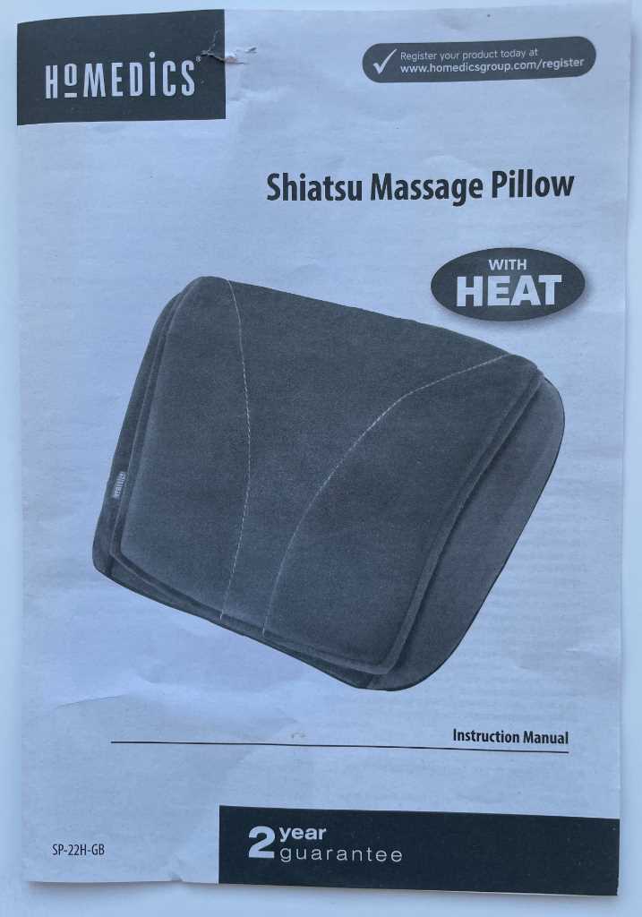 homedics back massager instruction manual