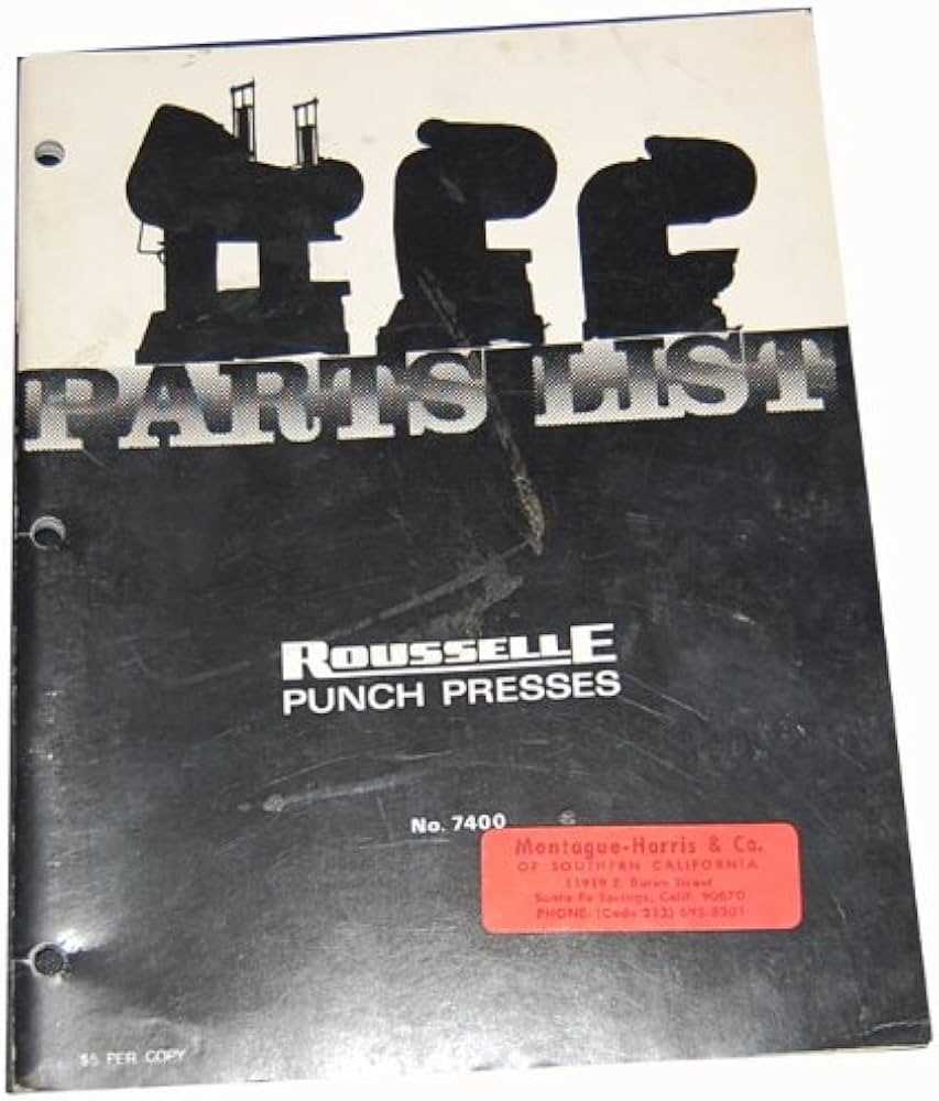 rousselle punch press instructions & parts manual