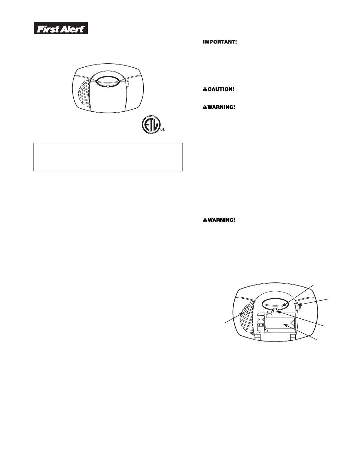 first alert instruction manual