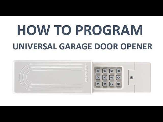 manual clicker garage door keypad instructions