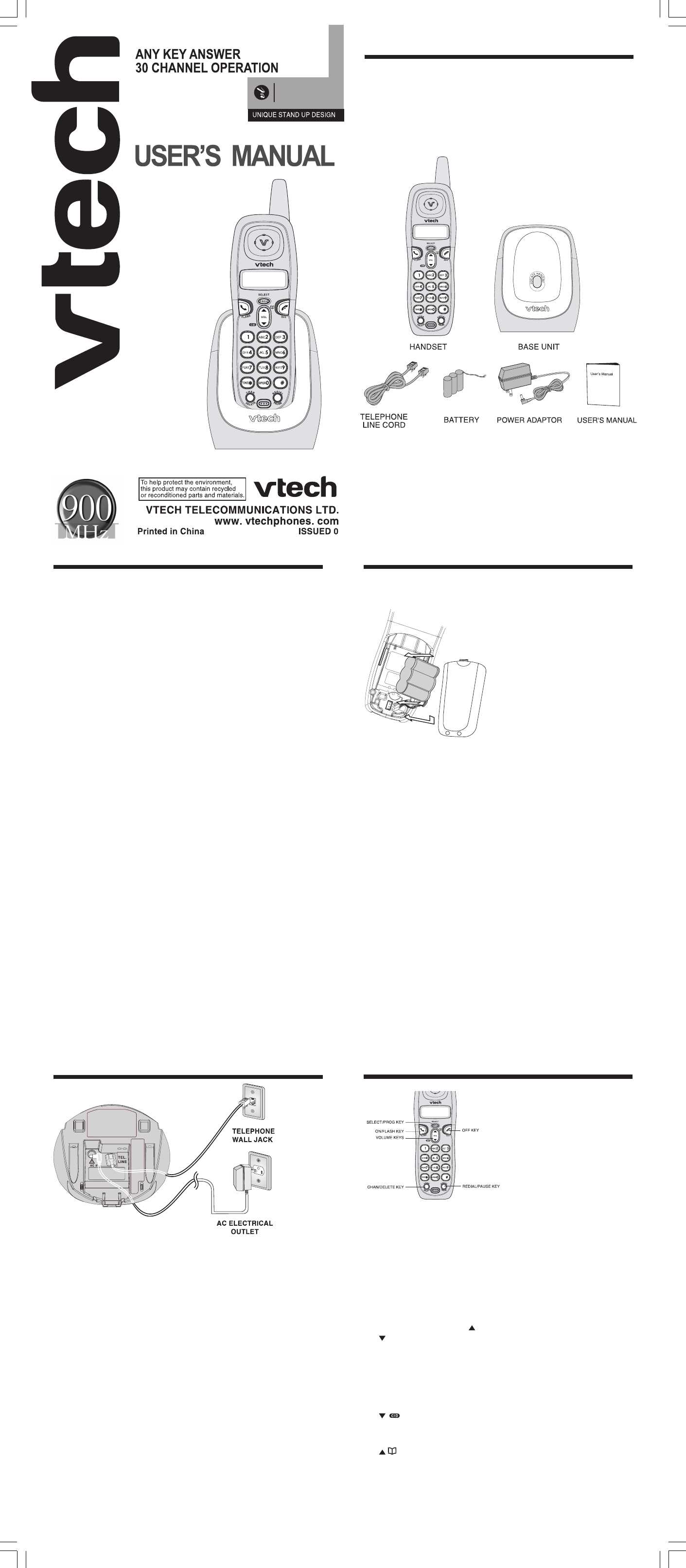 vtech cordless phone instruction manual