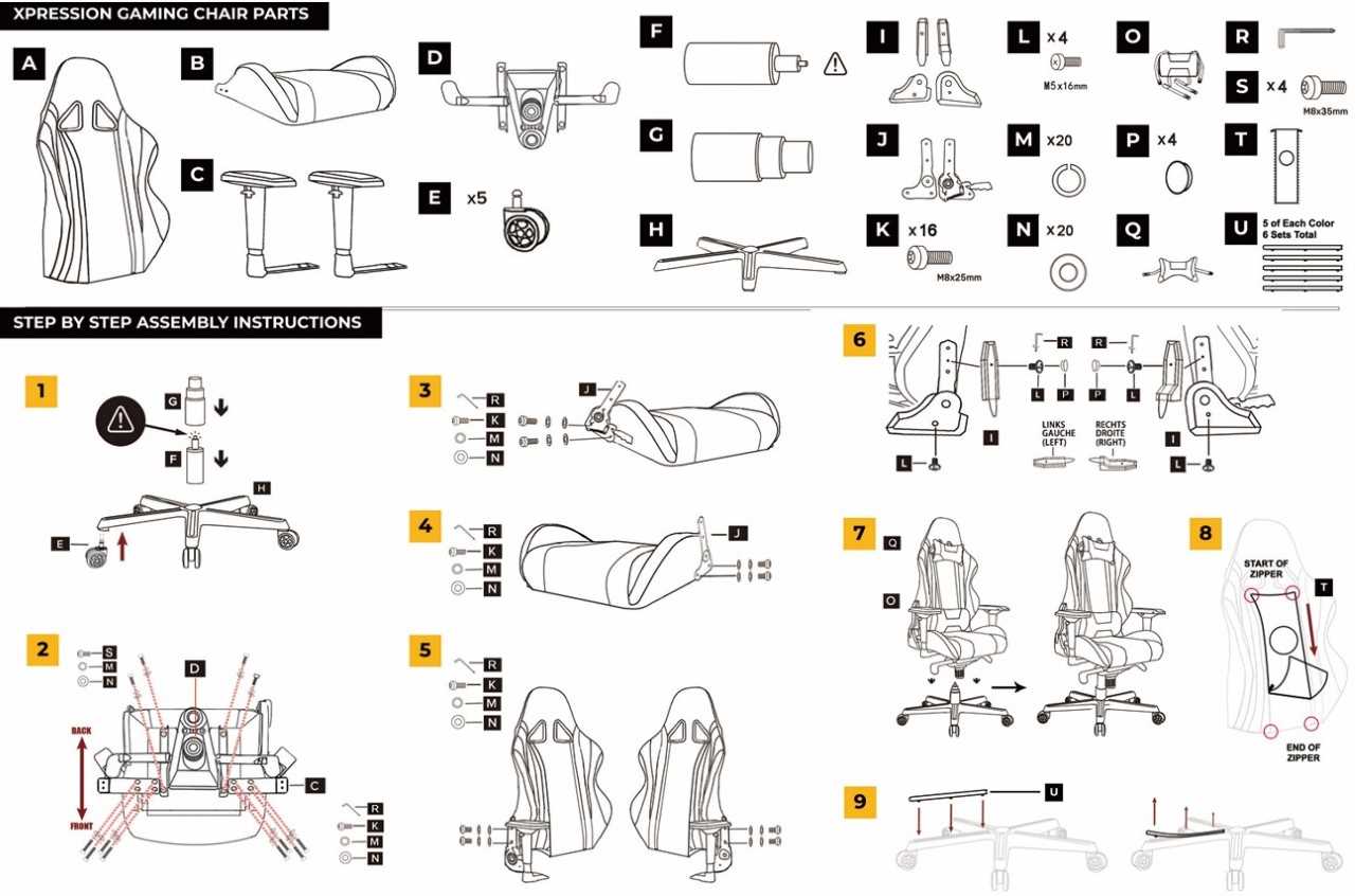 gaming chair instruction manual