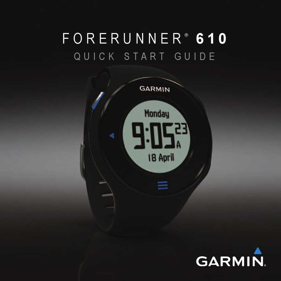 garmin forerunner 610 instruction manual