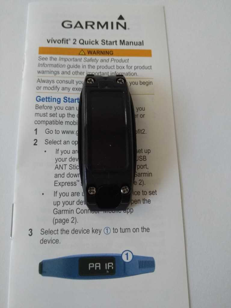 garmin vivofit instructions manual