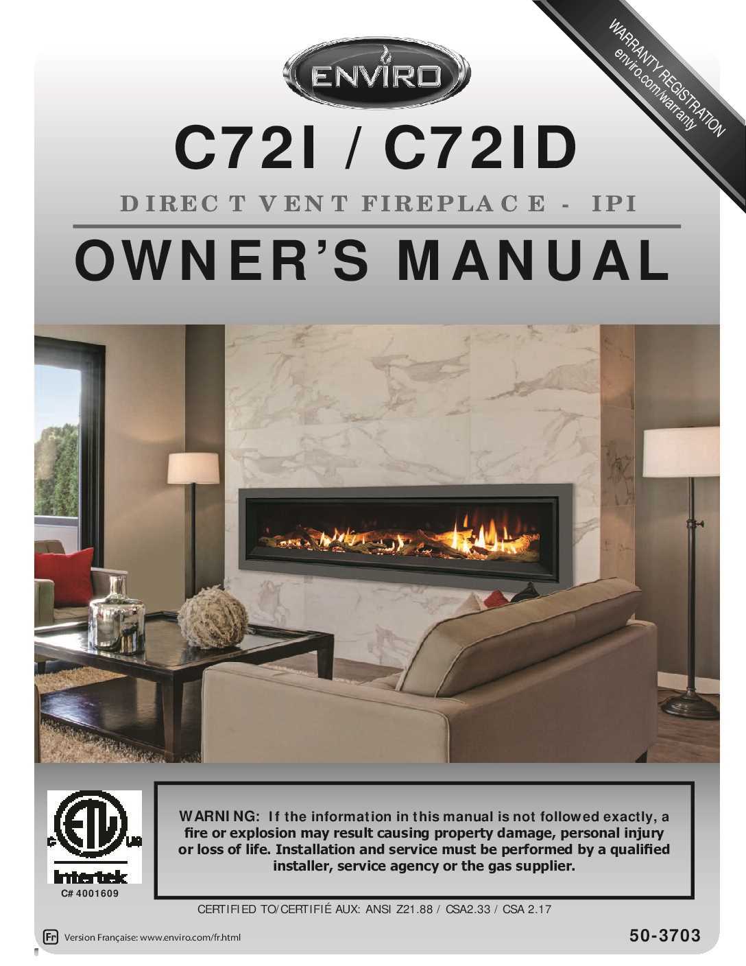 gas fireplace instruction manual