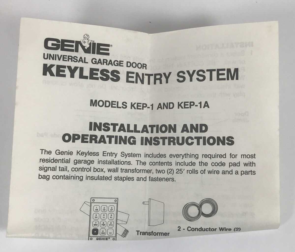 genie keypad instruction manual