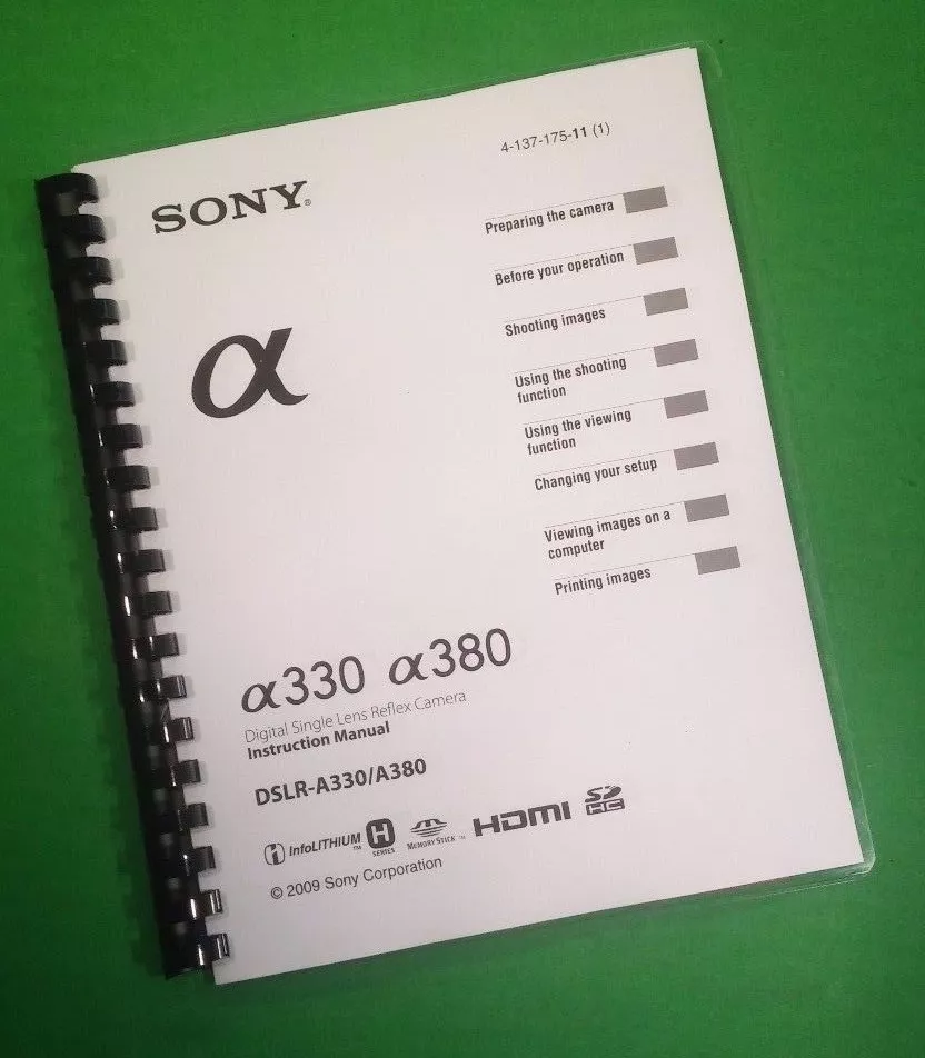 sony a330 instruction manual