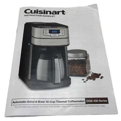 cuisinart coffee maker grinder instruction manual