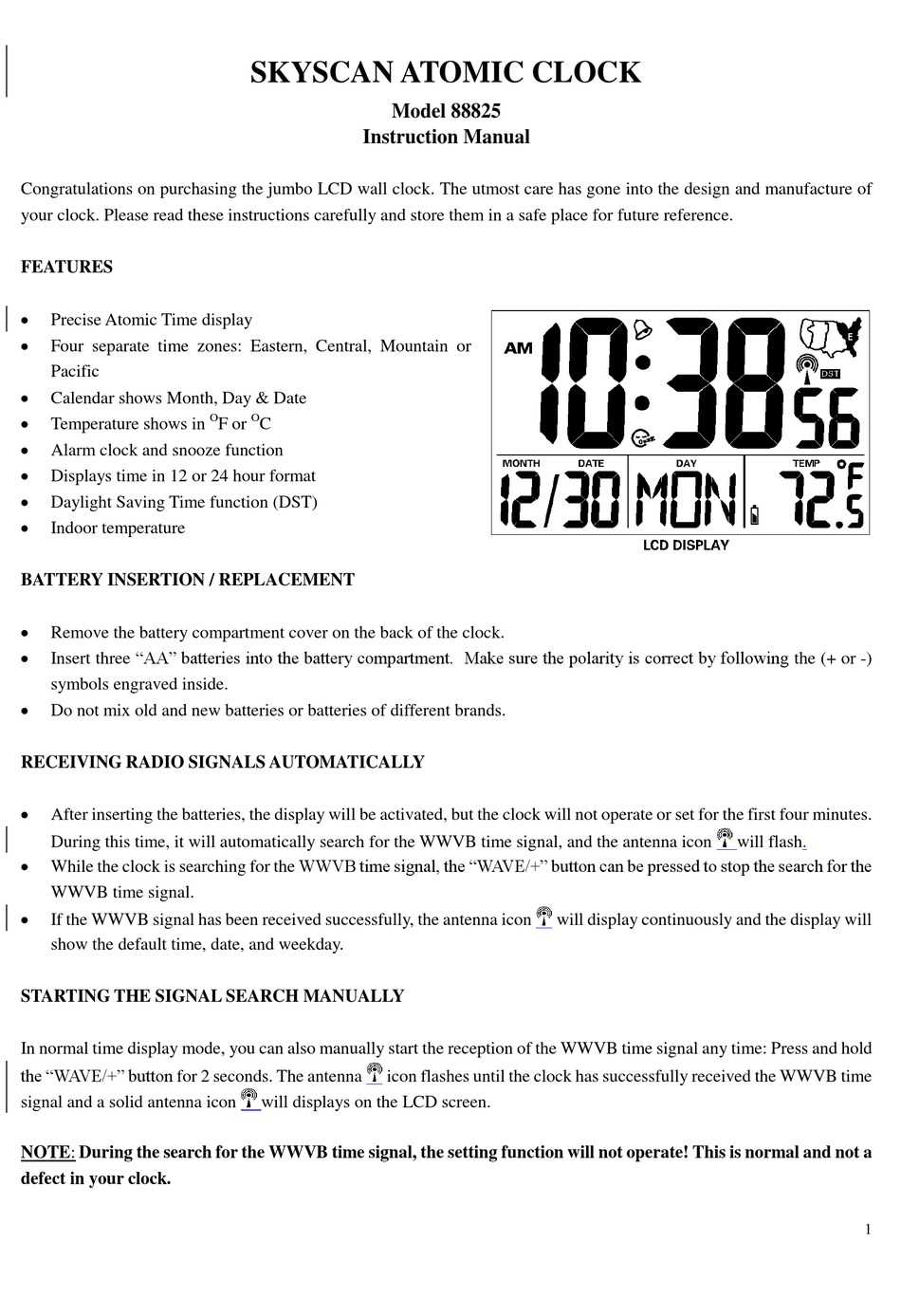 magnum clock instruction manual