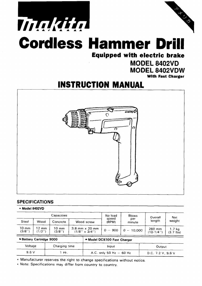 makita cordless drill instruction manual