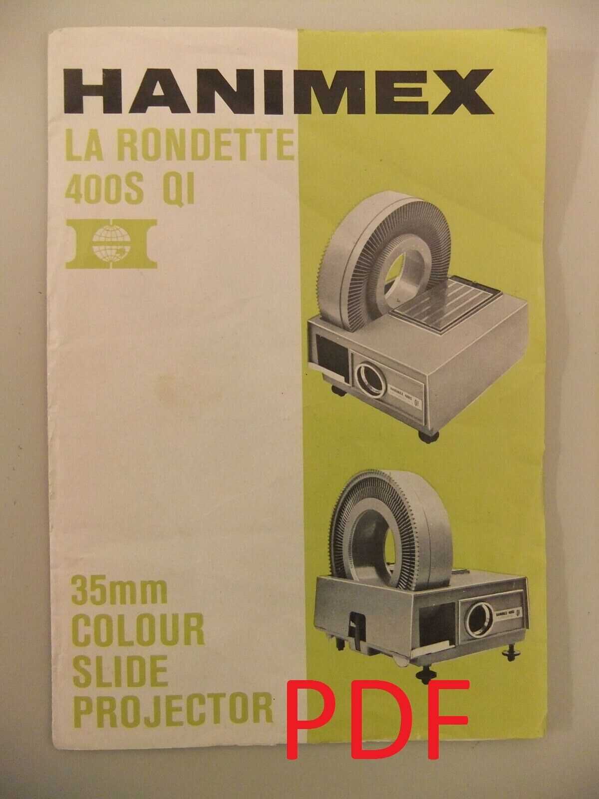 hanimex slide projector manual instructions