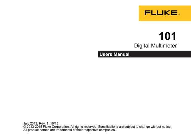 fluke 12 multimeter instruction manual