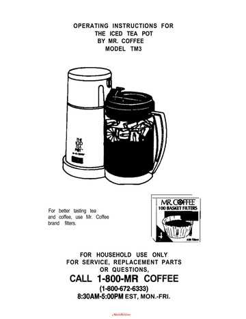 mr coffee iced tea maker tm70 instruction manual