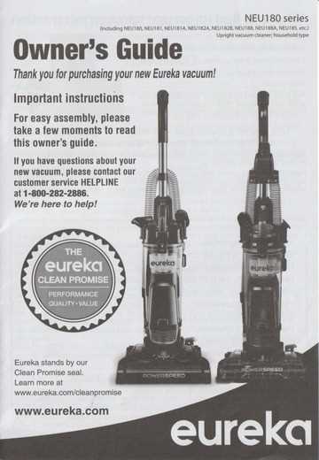 eureka vacuum instruction manual