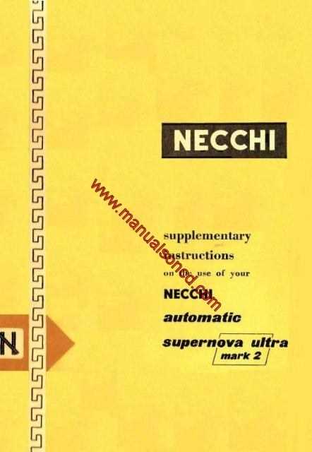 necchi supernova instruction manual