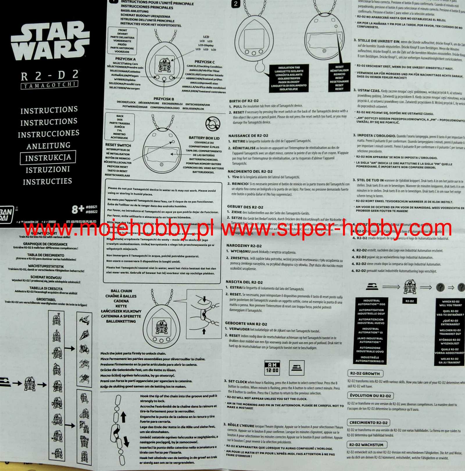 r2d2 tamagotchi instruction manual