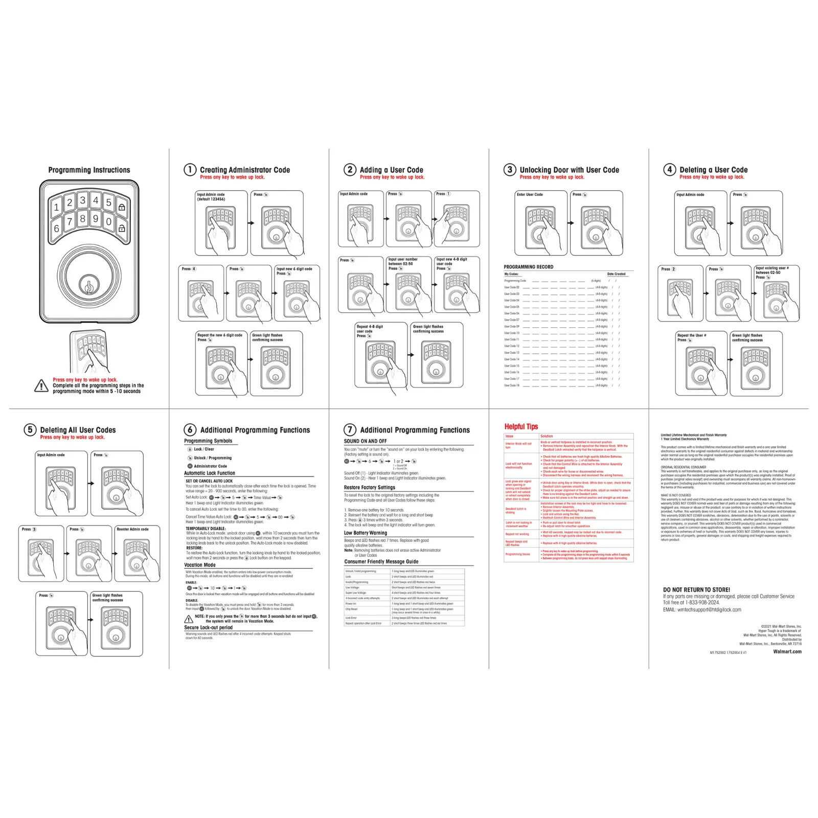 hyper tough digital deadbolt instruction manual