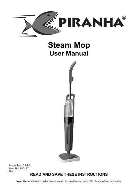 shark steam cleaner instruction manual