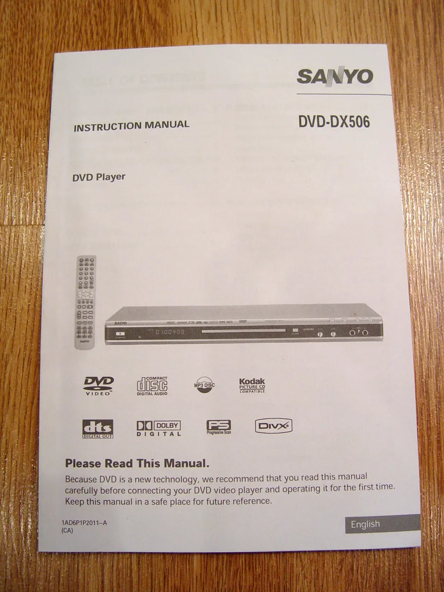 sanyo dvd player instruction manual