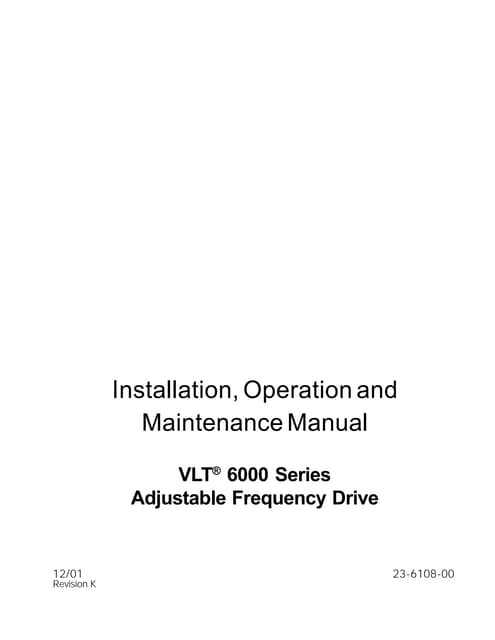 danfoss vlt 6000 instruction manual