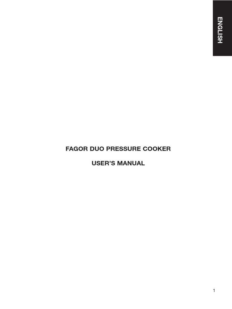 fagor pressure cooker instruction manual