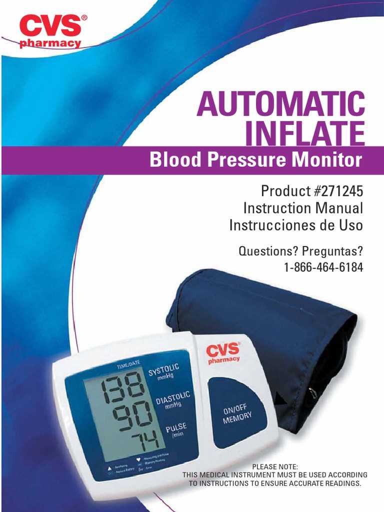 cvs pharmacy blood pressure monitor instruction manual