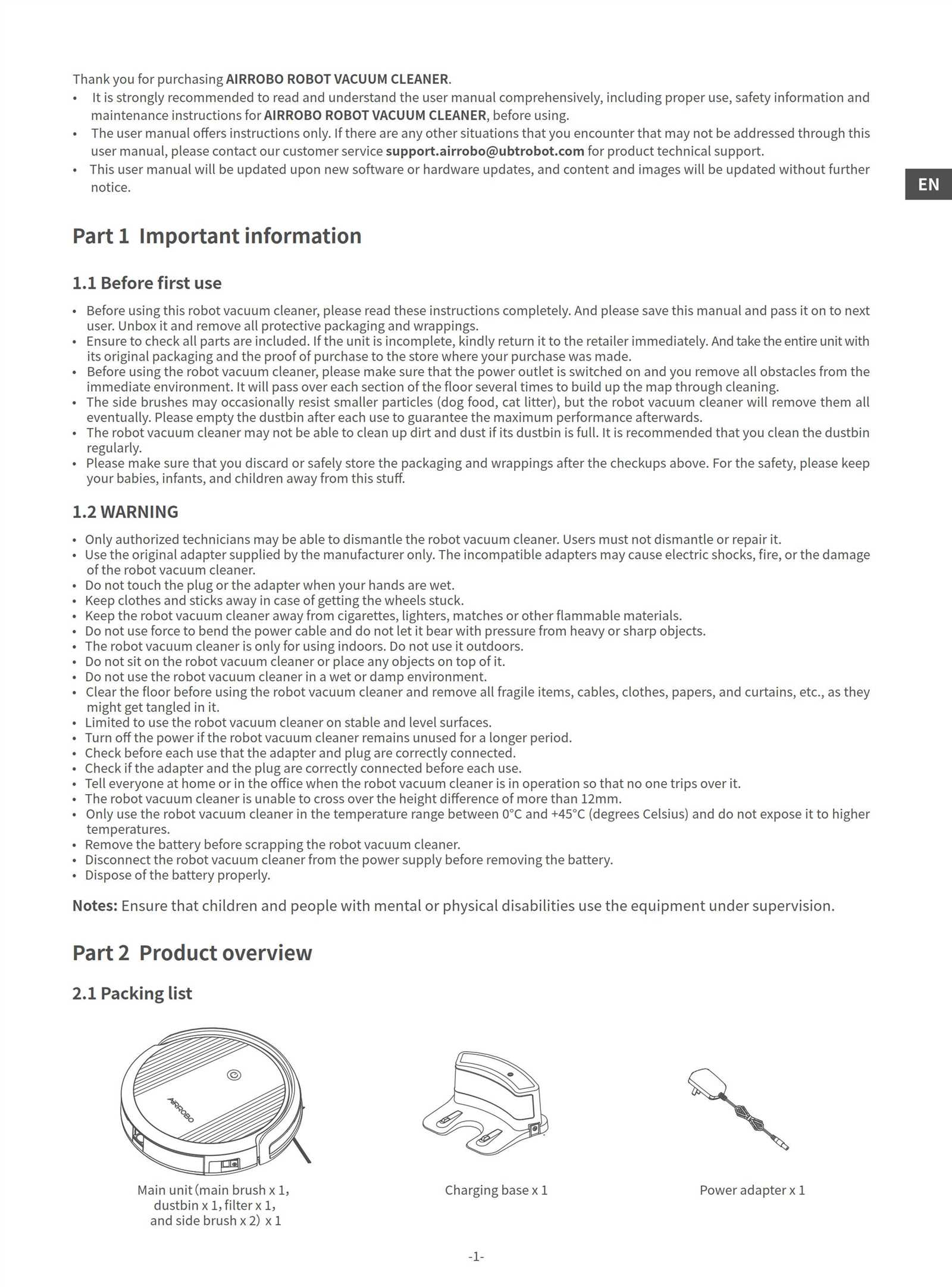 i robot instruction manual