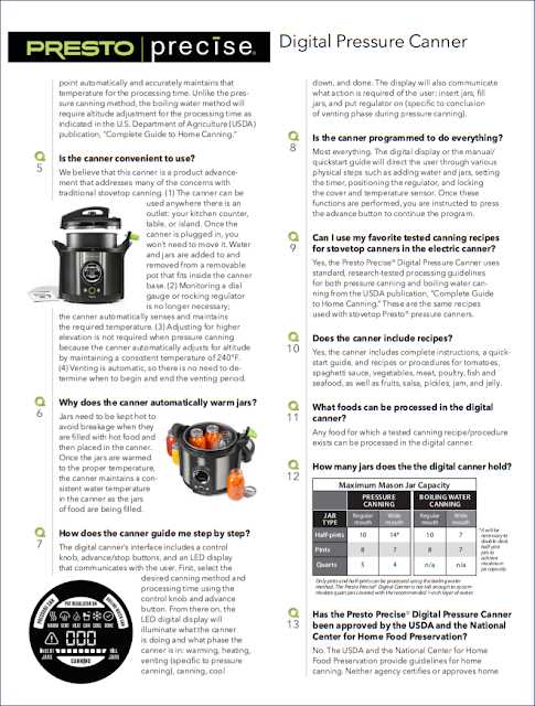 pressure canner instruction manual